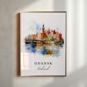 Gdansk Wall Art, Gdansk Poland Print, Gdansk Watercolor Art, Gdansk Poland Gift, Travel Poster, Housewarming Gift