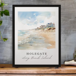 Holegate LBI traditional art - Long Beach Island, Holegate LBI poster, Wedding gift, Birthday present, Custom Text, Personalized Gift