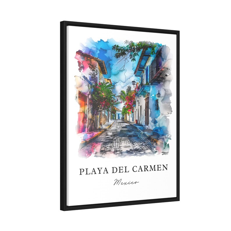 Playa Del Carmen MX Wall Art, PDC Mexico Print, Playa Del Carmen Watercolor, Cancun Gift, Travel Poster, Housewarming Gift image 6