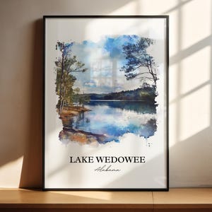 Lake Wedowee Wall Art, Randolph County AL Print, Alabama Watercolor Art, Lake Wedowee Gift, Travel Print, Travel Poster, Housewarming Gift