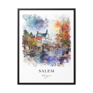 Art mural Salem Oregon, Salem ou impression, aquarelle Salem, Salem ou cadeau,