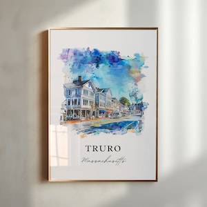 Truro MA Wall Art, Barnstable County Print, Truro Watercolor, Truro Mass. Gift, Travel Poster, Housewarming Gift