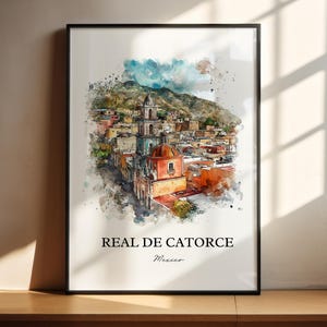 Real de Catorce Wall Art, San Luis Potosí Print, Mexico Watercolor, Real de Catorce MX Gift, Travel Print, Travel Poster, Housewarming Gift