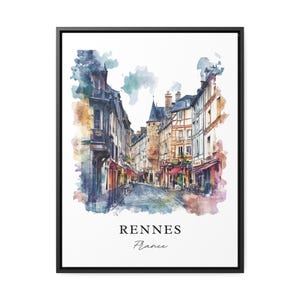 Rennes França Arte de parede, Rennes Impressão, Rennes Aquarela Arte, Rennes França Presente, Pôster de viagem, Presente de inauguração de casa