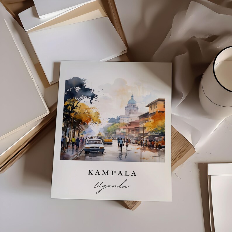 Kampala Uganda Art Print – Cityscape Travel Poster image 3