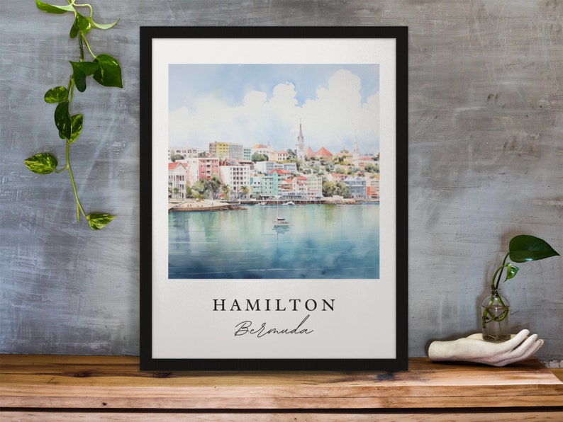 Hamilton Bermuda Travel Poster - Traditional City Art Print image 1