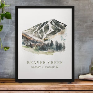 Beaver Creek CO Wandkunst - Colorado, Beaver Creek Poster, Beaver Creek Hochzeitsgeschenk, Geburtstagsgeschenk, individueller Text, personalisiertes Geschenk