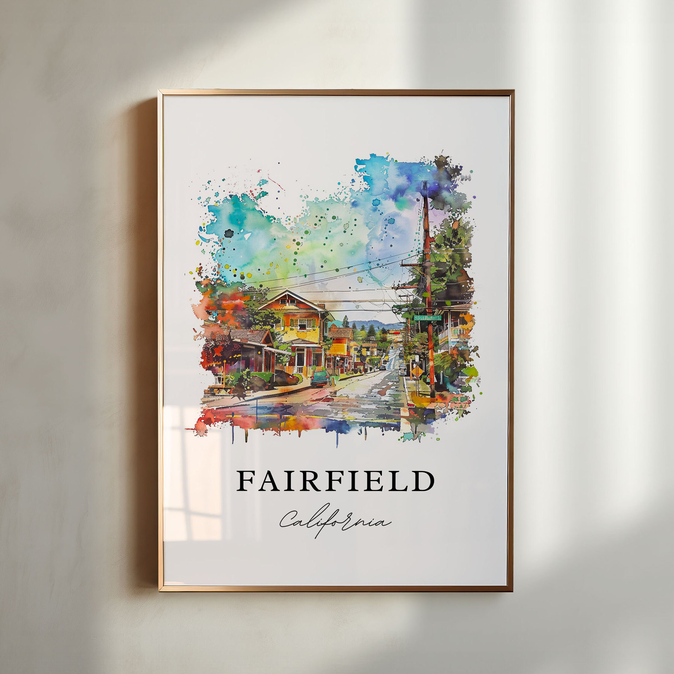 Fairfield California Art, Fairfield CA Print, Fairfield Cali Watercolor,  Solano County Gift, Travel Poster, Housewarming Gift - Etsy Ireland