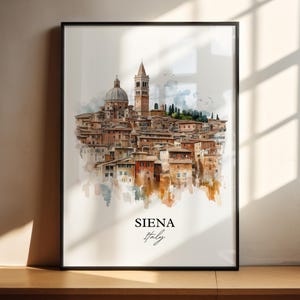 Siena Italy Wall Art, Tuscany Italy Print, Italy Watercolor Art, Siena Italy Gift, Travel Print, Travel Poster, Housewarming Gift