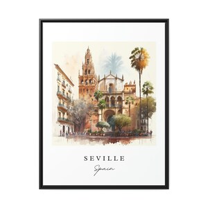 Seville Spain Art Print – Watercolor Cityscape Travel Poster image 7