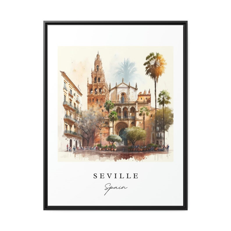 Seville Spain Art Print – Watercolor Cityscape Travel Poster image 7