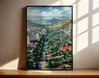Pretoria Watercolor Art Pretoria Travel Print Pretoria SA Artwork Pretoria Skyline Decor South Africa Wall Art