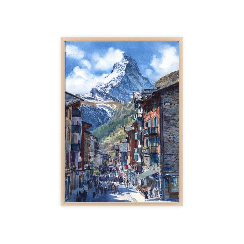 Zermatt Switzerland Watercolor Art Zermatt Travel Print Zermatt Artwork ...