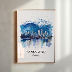 Vancouver Wall Art, Vancouver Print, Vancouver Watercolor Art, Vancouver BC Gift, Travel Print, Travel Poster, Housewarming Gift