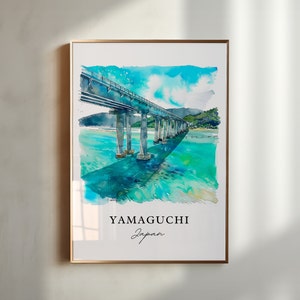 Yamaguchi Wall Art, Yamaguchi Japan Print, Yamaguchi Watercolor, Yamaguchi Gift, Travel Poster, Housewarming Gift