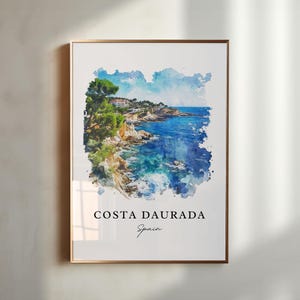 Costa Daurada Wall Art, Costa Daurada Print, Catalonia Spain Watercolor Art, Catalonia Region Gift, Travel Poster, Housewarming Gift