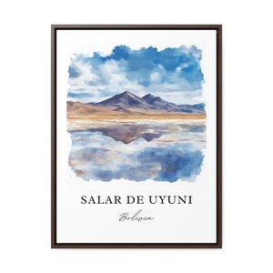 Salar De Uyuni Wall Art, Bolivia Print, Salar De Uyuni Watercolor Art, Uyuni Salt Flat Gift, Travel Print, Travel Poster, Housewarming Gift image 6