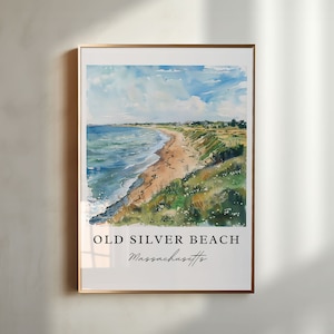 Arte de Old Silver Beach, impresión de Falmouth, MA, arte mural de Cape Cod, regalo de playa de Cape Cod, impresión de viaje, póster de viaje, regalo de viaje, regalo de inauguración de la casa