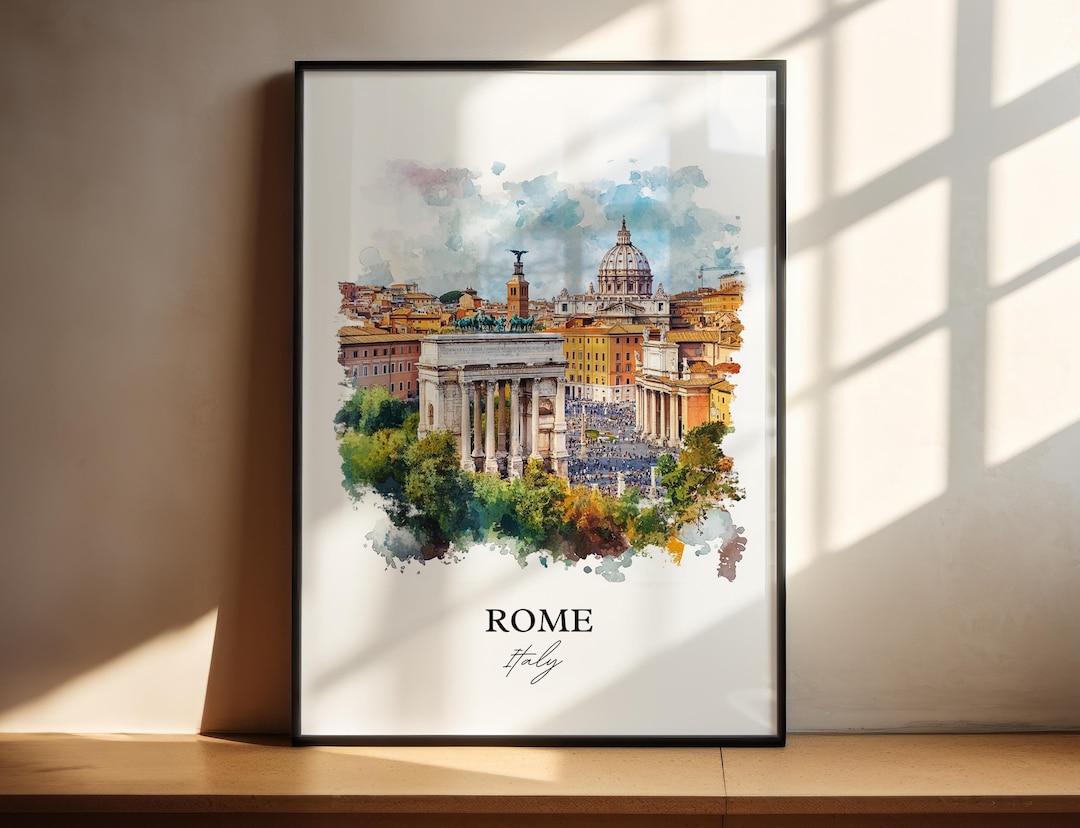 Wall Prints Rome Rome Wall Art, Rome Italia Print, Italy Watercolor Art, Rome Italy Gift ...