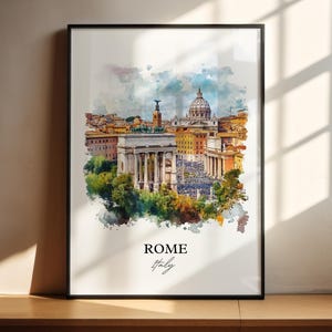 Rome Wall Art, Rome Italia Print, Italy Watercolor Art, Rome Italy Gift, Travel Print, Travel Poster, Housewarming Gift