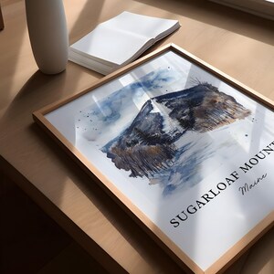 Sugarloaf Mountain ME Art, Sugarloaf Mtn Print, Carrabassett Valley, Franklin County ME Gift, Travel Poster, Housewarming Gift image 3