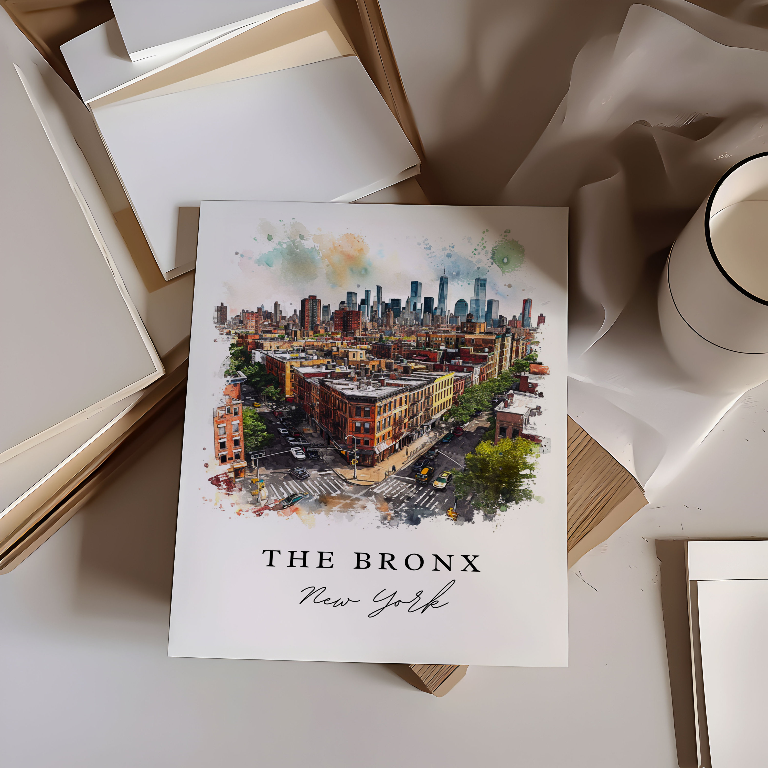 The Bronx NYC Wall Art - New York, the Bronx Print, Bronx Skyline ...