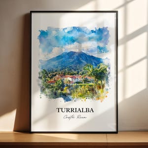 Turrialba Wall Art, Cartago Province Print, Costa Rica Watercolor Art, Turrialba Gift, Travel Print, Travel Poster, Housewarming Gift