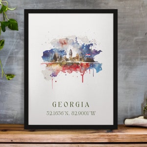 Georgia wall art - Flag of Georgia, Georgia USSR poster, Goergia Asia Wedding gift, Birthday present, Custom Text, Personalized Gift
