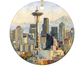 Seattle WA Ornament: Unique Seattle Souvenir, Seattle Xmas Decor, and Authentic Seattle Skyline Gift