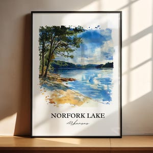 Norfork Lake Wall Art, Mountain Home Print, Arkansas Watercolor Art, Norfork Lake Gift, Travel Print, Travel Poster, Housewarming Gift