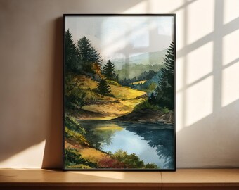 Hudson Valley NY Watercolor Art Hudson Valley Travel Print Hudson Valley NY Artwork Hudson Valley Decor Hudson Valley Wall Art