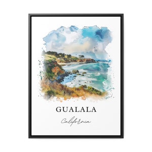 Gualala CA Wall Art, Gualala Print, Gualala California Watercolor, Mendocino California Gift, Travel Poster, Housewarming Gift