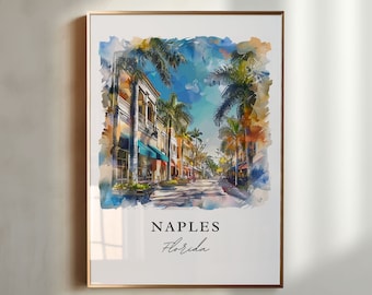 Naples Florida Art Print, Naples Print, Naples FL Wall Art, Naples Gift, Travel Print, Travel Poster, Travel Gift, Housewarming Gift