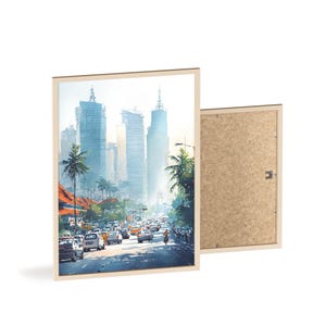 Jakarta Watercolor Art Jakarta Travel Print Jakarta Indonesia Artwork Jakarta Indonesia Decor Jakarta Wall Art image 8