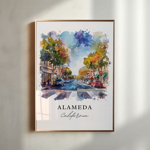 Alameda CA Art Print, Alameda Print, California Wall Art, Alameda Gift, Travel Print, Travel Poster, Travel Gift, Housewarming Gift