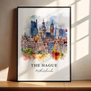 The Hague Wall Art, The Hague Print, The Hague Watercolor Art, The Hague Netherlands Gift, Travel Poster, Housewarming Gift