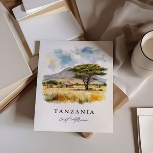 Tanzania wall art - East Africa, Tanzania print, Tanzania Wedding gift, Tanzania Birthday present, Custom Text, Perfect Gift image 2