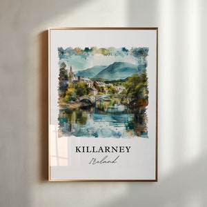 Killarney Ireland Wall Art, Killarney Ireland Print, Killarney Watercolor, Killarney Gift, Travel Poster, Housewarming Gift
