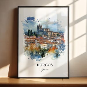 Burgos Reise-Druck Wandkunst Burgos Wandbehang Home Décor Burgos Geschenk Kunstliebhaber Spanien Kunstliebhaber Geschenk Burgos Poster
