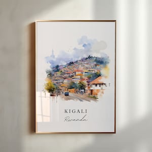 Kigali Africa wall art - Rwanda, Kigali poster, Kigali Rwanda gift, Birthday present, Custom Text, Personalized Gift
