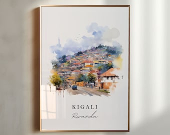 Kigali Africa wall art - Rwanda, Kigali poster, Kigali Rwanda gift, Birthday present, Custom Text, Personalized Gift