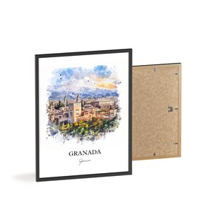 Granada Spain Wall Art, Granada Print, Spain Watercolor Art, Granada Spain Gift, Travel Print, Travel Poster, Housewarming Gift image 8