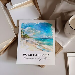 Puerto Plata Wall Art, Puerto Plata DR Print, Puerto Plata Watercolor, Puerto Plata Gift, Travel Poster, Housewarming Gift image 2