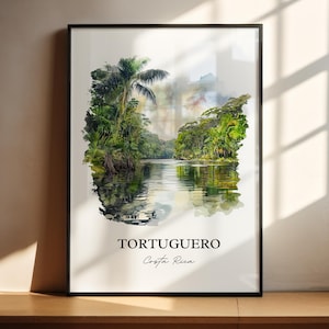 Tortuguero Wall Art, Limón Province Print, Costa Rica Watercolor Art, Tortuguero Gift, Travel Print, Travel Poster, Housewarming Gift