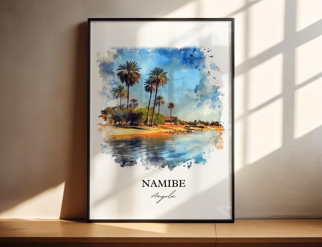 Namibe Angola Wall Art, Angola Print, Angola Watercolor Art, Namibe ...
