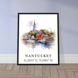 Nantucket MA wall art - MA, Nantucket poster, Nantucket Wedding gift, Cape Cod Nantucket Birthday present, Custom Text, Personalized Gift