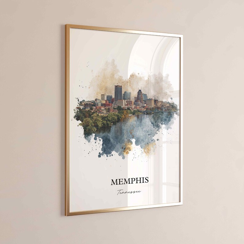 Memphis TN Wall Art, Memphis Print, Memphis Watercolor Art, Memphis ...