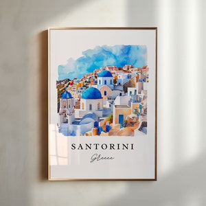 Santorini Griechenland Wandkunst - Griechenland, Santorini Druck, Santorini Hochzeitsgeschenk, Santorini Geburtstagsgeschenk, benutzerdefinierter Text, perfektes Geschenk