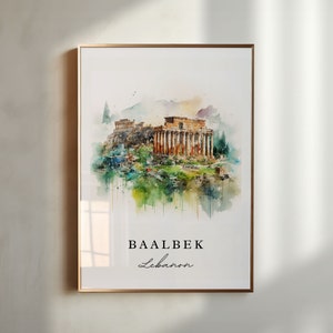Baalbek Lebanon wall art - Lebanon, Baalbek poster, Baalbek Wedding gift, Birthday present, Custom Text, Personalized Gift