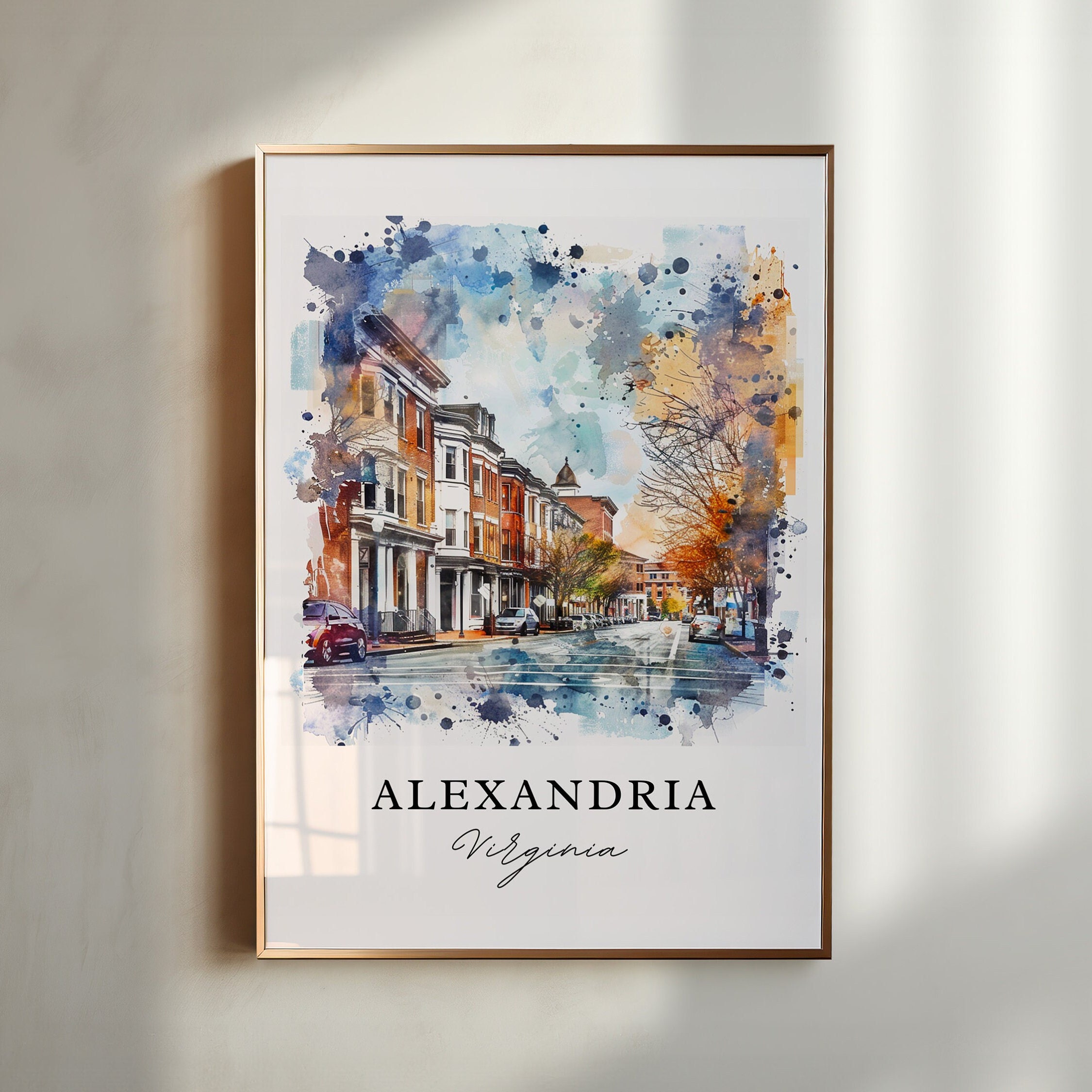 Alexandria Virginia Wall Art, Alexandria Print, Alexandria VA Watercolor, Washington DC Gift, Travel Poster, Housewarming Gift